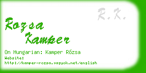 rozsa kamper business card